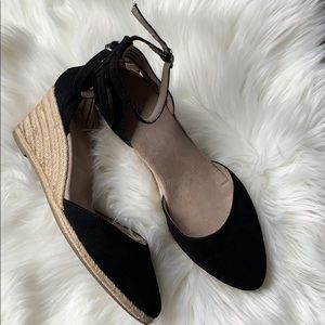 Black Merona Wedge Espadrilles